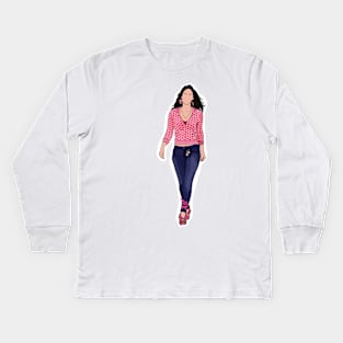 Jennifer Check Kids Long Sleeve T-Shirt